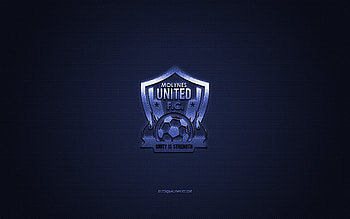 Molynes United FC, Jamaican football club, blue logo, blue carbon fiber background, National Premier League, football, Kingston, Jamaica, Molynes United FC logo HD wallpaper