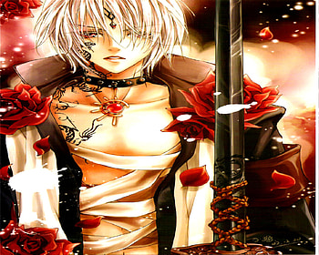 Dragon of Tatoo, rose, sword, tatoo, dragon, half prince, male, clamp HD wallpaper