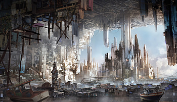 Slums Up Side Down , artstation, artist, artwork, digital-art HD wallpaper