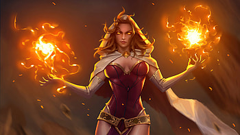 Fire Wizard Queen , artist, artwork, artstation HD wallpaper