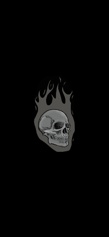 Skull on Fire, still_life_graphy, skeleton, art, black_background HD phone wallpaper