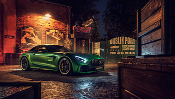 Green Mercedes AMG GT R Front, mercedes-amg-gtr, mercedes, cars, 2018-cars HD wallpaper