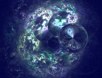 Blue, nature, abstract, fantasy, fractales HD wallpaper