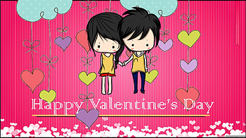 Happy Valentines Day Couple Anime HD wallpaper
