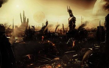 after Deadly War, destructive, earth, dust, fantasy, terminator, sky, dark HD wallpaper