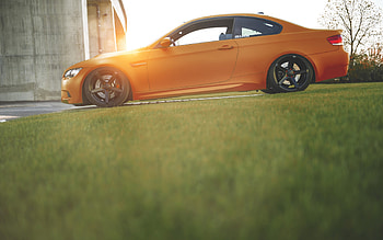 Bmw M3 E92, bmw-m3, cars, orange HD wallpaper