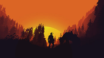 The Witcher 3 Wild Hunt Minimal Art, the-witcher-3, games, ps4-games, xbox-games, pc-games, minimalism, minimalist HD wallpaper