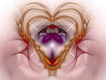 abstract 1, purple, pink, white, brown, heart, gold HD wallpaper