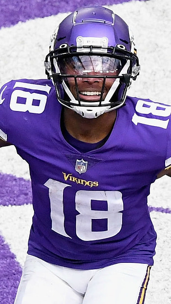Justin Jefferson, Blue Jersey HD phone wallpaper