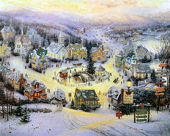 The Site Below, slopes, skating, trees, happy, houses, people, village HD wallpaper