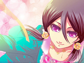 Kuchiki Rukia, cute, girl, anime, purple eyes HD wallpaper