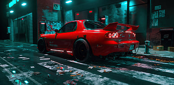 Mazda Rx7 Red Cgi Art , mazda-rx7, mazda, cars, artist, artwork, digital-art, arstation HD wallpaper