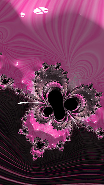Trippy Psychedelic Fractal, trippy, psychedelic, aesthetic, pink, black, Abstract, fractal, abstract black HD phone wallpaper