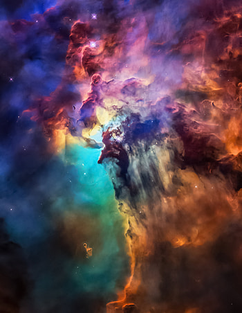 Clouds, cosmos, colorful, space, fantasy HD phone wallpaper