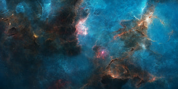 Nebula, fantasy, tim barton, blue, space, cosmos, luminos HD wallpaper