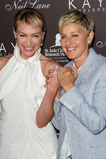 Ellen DeGeneres, Portia de Rossi, Relationship timeline HD phone wallpaper