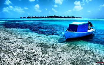 Boat on Beach, cool HD wallpaper