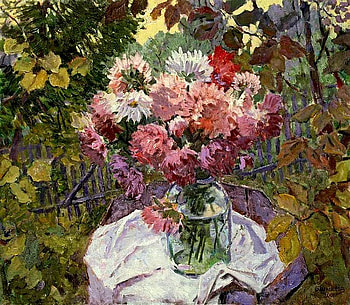 Б.Шаманов, still life, table, painting, art, vase HD wallpaper