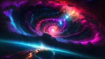 Digital Galaxy: A Vibrant Spiral of Stars in Deep Space, digital, Stars, space, galaxy HD wallpaper