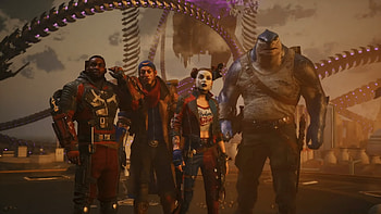 Suicide Squad, Darkly humorous characters, Justice League encounter, Story showcase HD wallpaper