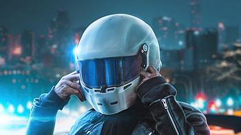 Biker Touching Helmet , biker, helmet, graphy HD wallpaper