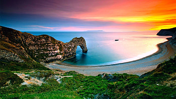 Dorset, , Durdle Door, Beach, Coastline, England, Horizon, Ocean HD wallpaper