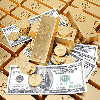 Coins Gold Ingots Money, Dollar Coins HD phone wallpaper