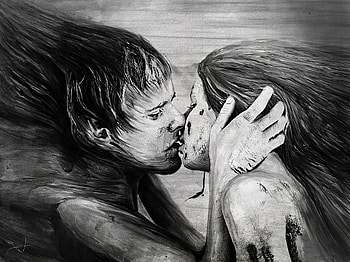 Fusion, couples, creative, black and white, beautiful, people HD wallpaper