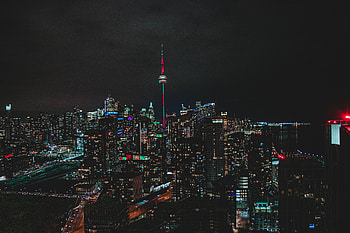 Cities, Building, View From Above, Canada, Night City, Megapolis, Megalopolis, Toronto HD wallpaper