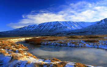 WINTER RIVER, winter, river, frost, mountain HD wallpaper