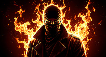 Fiery Thief, Thief, ninja, fire, flame HD wallpaper