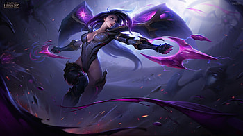 Kaisa, purple, blue, fantasy, foritis wong, lol, girl HD wallpaper