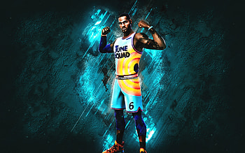 Fortnite Tune Squad LeBron Skin, Fortnite, main characters, blue stone background, Tune Squad LeBron, Fortnite skins, Tune Squad LeBron Skin, Tune Squad LeBron Fortnite, Fortnite characters HD wallpaper