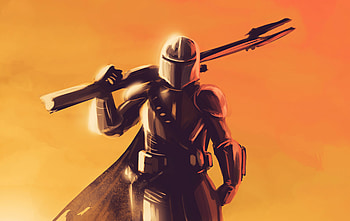 Artwork, soldier, star wars, The Mandalorian HD wallpaper