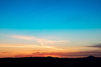 Nature, Sunset, Sky, Twilight, Silhouette, Dusk, Hill HD wallpaper