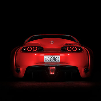 Sports, Toyota, Cars, Dark, Backlight, Illumination, Sports Car, Back View, Rear View, Toyota Supra HD phone wallpaper
