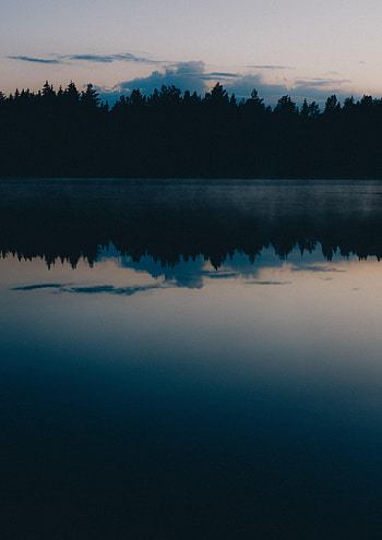 Nature, Trees, Twilight, Clouds, Reflection, Forest, Dusk HD phone wallpaper
