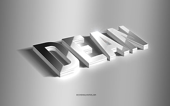 Dean, silver 3d art, gray background, with names, Dean name, Dean greeting card, 3d art, with Dean name HD wallpaper