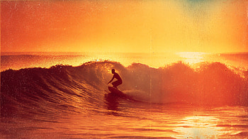Golden Ride: Surfing the Sunset Wave, surfing, wave, surfer, surfboard, ocean, Ocean Waves HD wallpaper