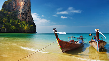Railay Beach Thailand, U , Tropical landscape, Beach paradise HD wallpaper