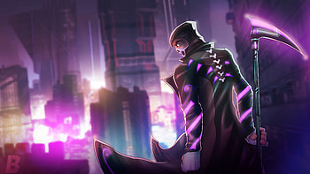Cyberpunk Grim Reaper , grim-reaper, death, skull, artist, artwork, digital-art, artstation HD wallpaper