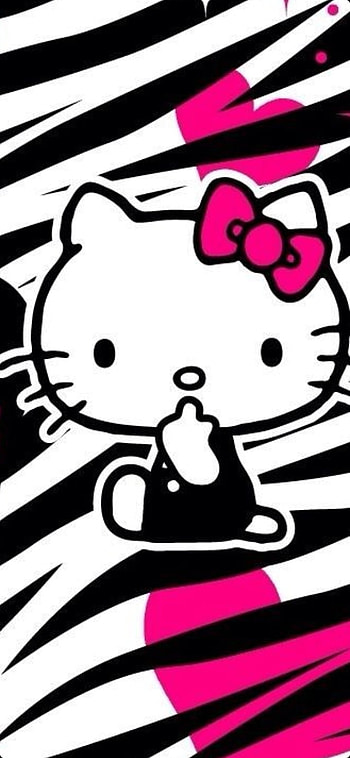 Hello kitty, facial expression, pink HD phone wallpaper