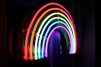 Curves, lights, inscription, colorful HD wallpaper