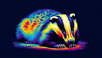 Colorful Neon Badger, badger, colorful, Digital Art, Wildlife HD wallpaper