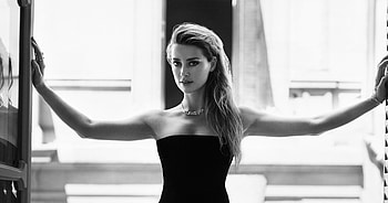 Monochrome, amber heard, celebrity HD wallpaper