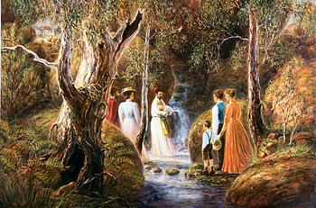 Christening Feast, artwork, painting, baby, trees, nature, people HD wallpaper