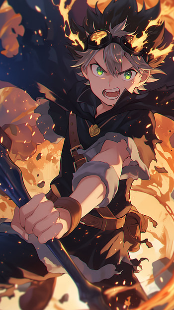 Asta's Fiery Charge - Black Clover, Anime, Black Clover, Asta (Black Clover) HD phone wallpaper
