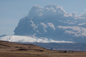 volcano plume, iceland, dustcloud, eruption HD wallpaper