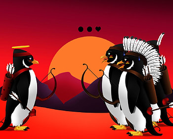 Native American, Funny, Penguin, Humor, Animal HD wallpaper