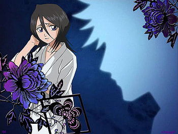 Rukia, blue, purple, girl, anime HD wallpaper